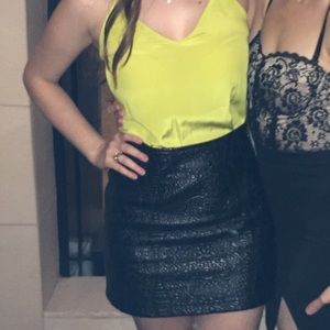 This faux leather skirt is perfect for fall!